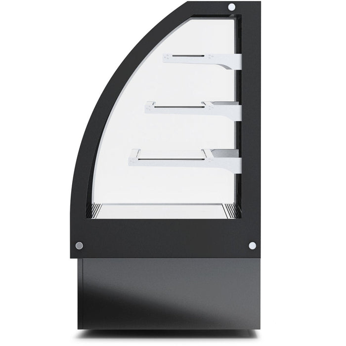 Display Merchandiser Fridge Curved Front 500 Litres 3 Shelves Black | Hl1500 S3 Black Makfry