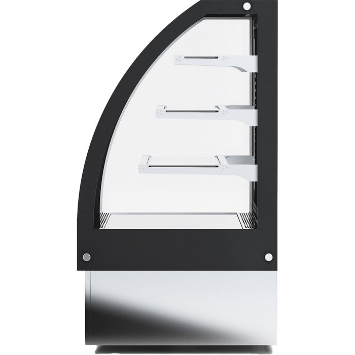 Display Merchandiser Fridge Curved Front 600 litres with 3 shelves Black & Stainless steel |  HL1800S3