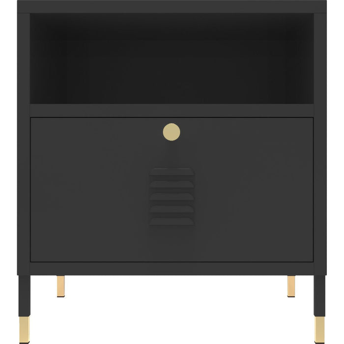 Metal Night Stand 1 Drawer 450x350x500mm Black |  HMA03B Makfry