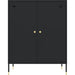 Metal Storage Cabinet 2 Doors & 2 Shelves 800x400x1015mm Black |  HMA09 Makfry
