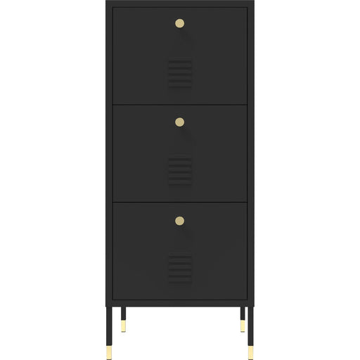 Metal Storage Cabinet 3 Drawers 420x400x1015mm Black |  HMA12 Makfry