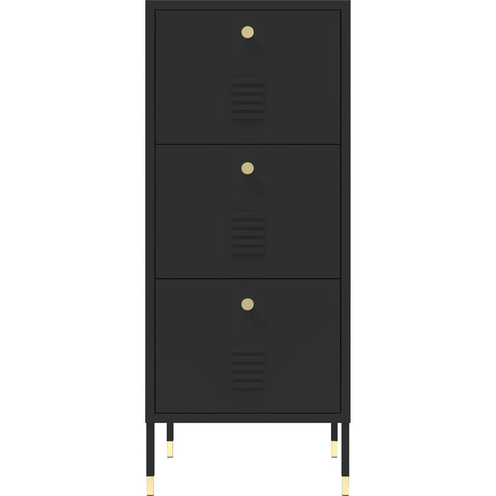 Metal Storage Cabinet 3 Drawers 420x400x1015mm Black |  HMA12 Makfry