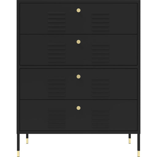 Metal Storage Cabinet 4 Drawers 800x400x1015mm Black |  HMA14 Makfry