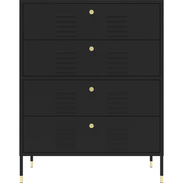 Metal Storage Cabinet 4 Drawers 800x400x1015mm Black |  HMA14 Makfry