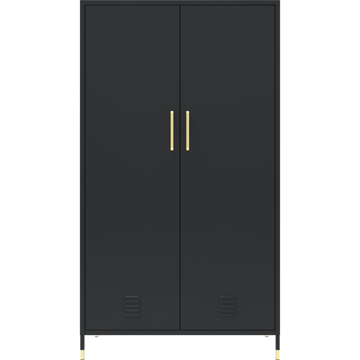 Commercial Steel Black Storage Cabinet 2 Doors 3 Shelves 800x400x1440mm Black |  HMA17 Makfry