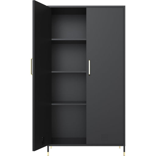 Commercial Steel Black Storage Cabinet 2 Doors 3 Shelves 800x400x1440mm Black |  HMA17 Makfry