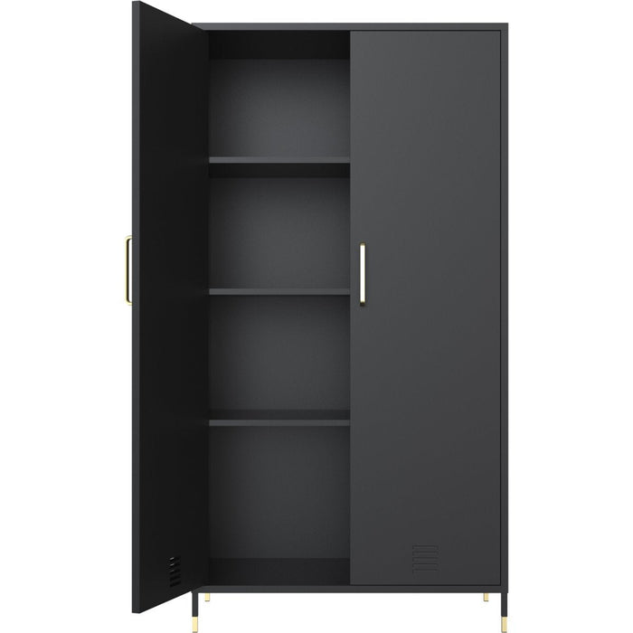 Commercial Steel Black Storage Cabinet 2 Doors 3 Shelves 800x400x1440mm Black |  HMA17 Makfry