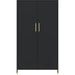 Metal Wardrobe Cabinet 2 Doors 1 Hanging Rail & 1 Shelf 800x500x1440mm Black |  HMA18 Makfry