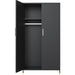 Metal Wardrobe Cabinet 2 Doors 1 Hanging Rail & 1 Shelf 800x500x1440mm Black |  HMA18 Makfry