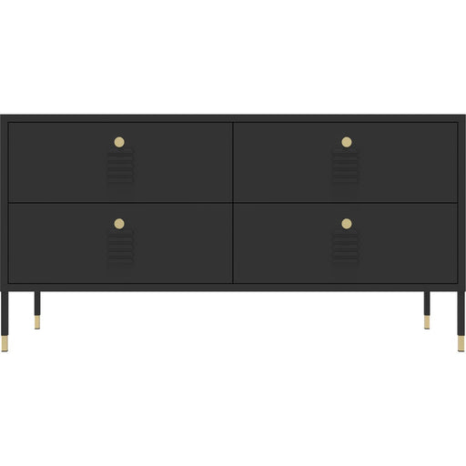 Metal TV Stand 4 Drawers 1160x400x590mm Black |  HMA21 Makfry