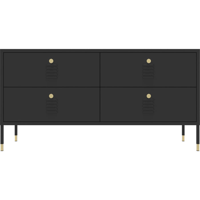 Metal TV Stand 4 Drawers 1160x400x590mm Black |  HMA21 Makfry