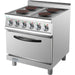 Commercial Electric Cooker 4 Burners With Electric Oven 8k W+4.8k W 700mm Depth | Hrq712 A Makfry