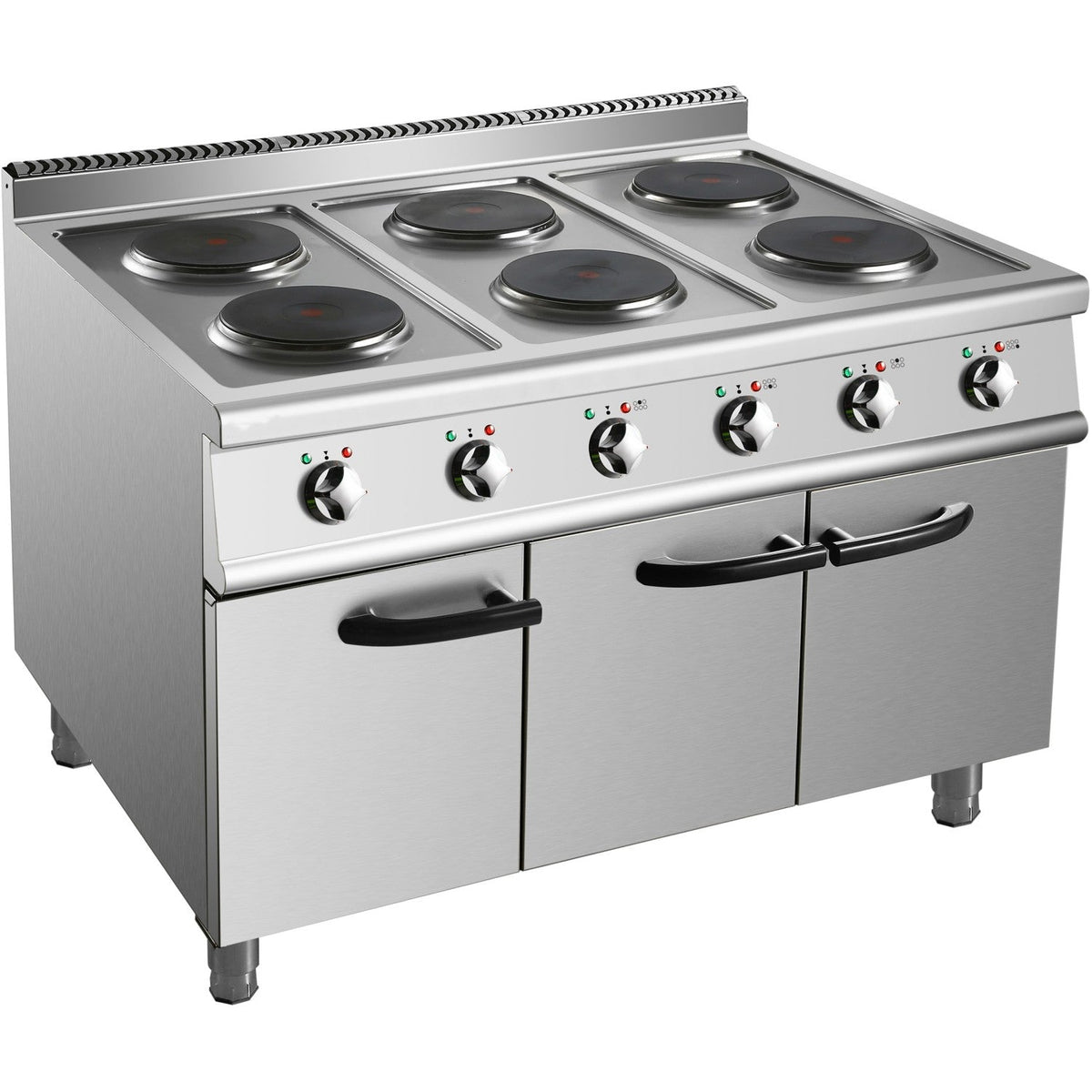 Commercial Electric Cooker 6 Burners With Cabinet Base 6x2k W 700mm De ...