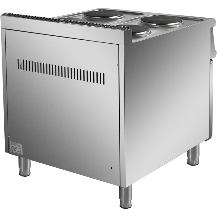 Commercial Electric Cooker 4 Burners with Cabinet Base 8kW 700mm Depth |  HRQ712