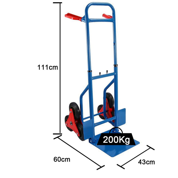 Heavy Duty Stair Climbing Sack Truck Tri-Wheel 200kg Capacity 430x600x1110mm |  HT1832 Makfry