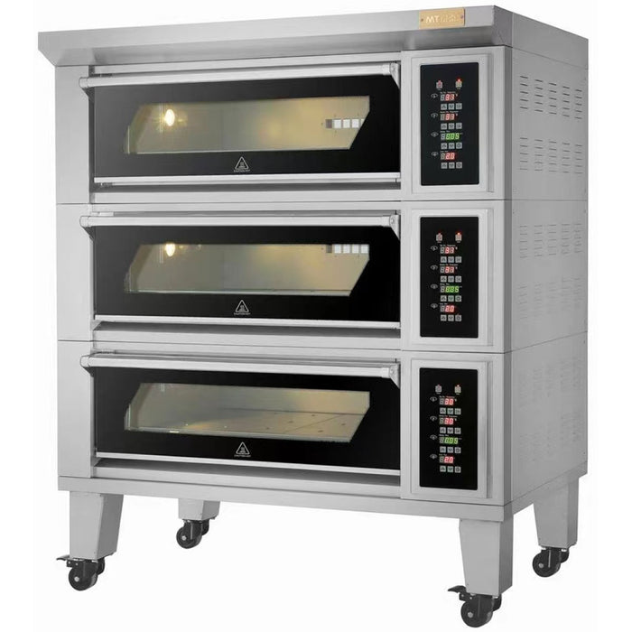 Bakery oven Electric 3 chambers 9 x 400x600mm trays 400°C Digital controls 25.2kW 380V |  HTD90KI