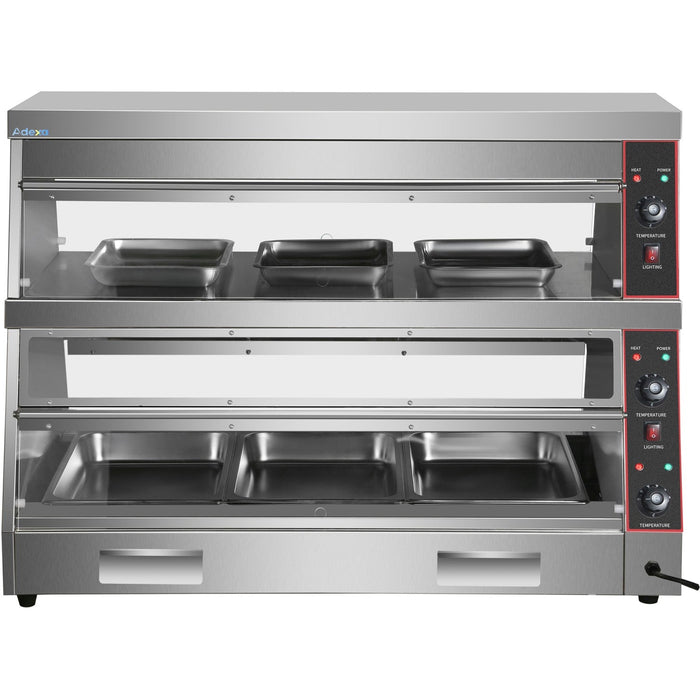 Commercial Two Tier Heated Showcase Food And Chicken Warmer 1200x760x860mm Countertop Dry Heat And Wet Heat |  Hw6 Pb Makfry