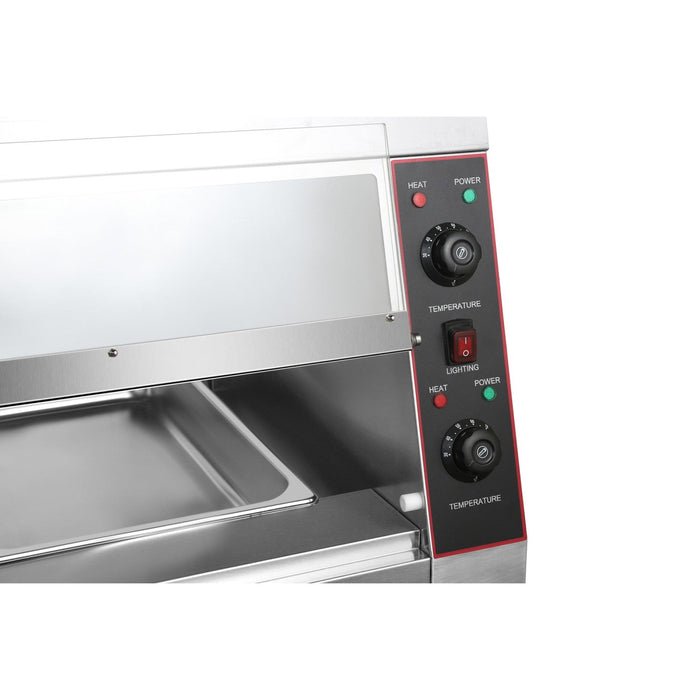 Commercial Two Tier Heated Showcase Food And Chicken Warmer 2200x760x860mm Countertop Dry Heat And Wet Heat | Hw6 Pc Makfry