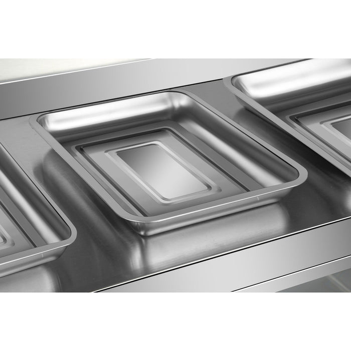 Commercial Two Tier Heated Showcase Food And Chicken Warmer 2200x760x860mm Countertop Dry Heat And Wet Heat | Hw6 Pc Makfry