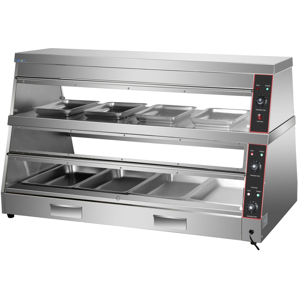 Commercial Two Tier Heated Showcase Food And Chicken Warmer 1500x760x8 ...