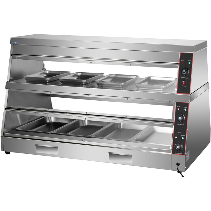 Commercial Two Tier Heated Showcase Food And Chicken Warmer 1500x760x860mm Countertop Dry Heat And Wet Heat | Hw6 P Makfry