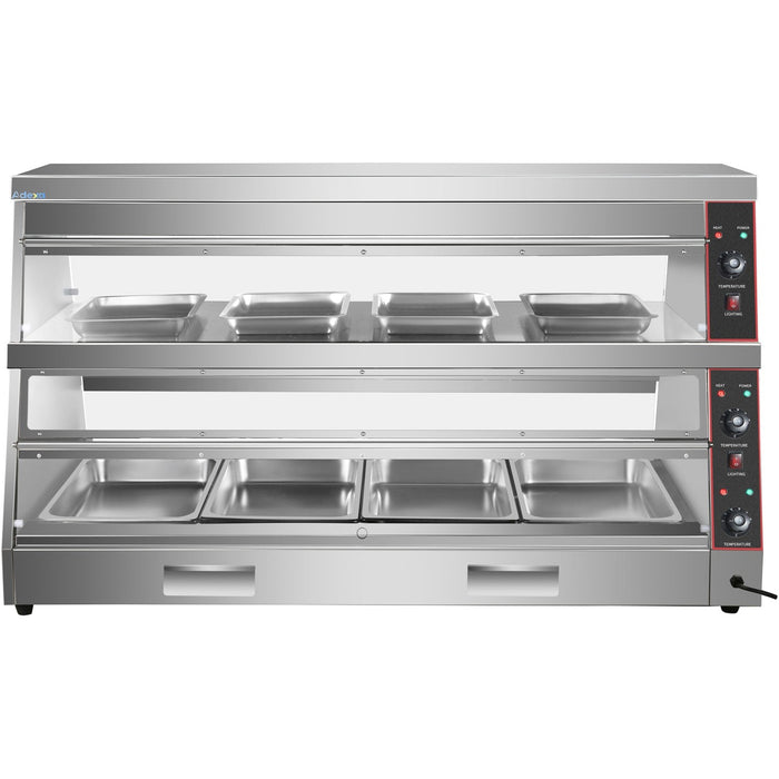 Commercial Two Tier Heated Showcase Food And Chicken Warmer 1500x760x860mm Countertop Dry Heat And Wet Heat | Hw6 P Makfry