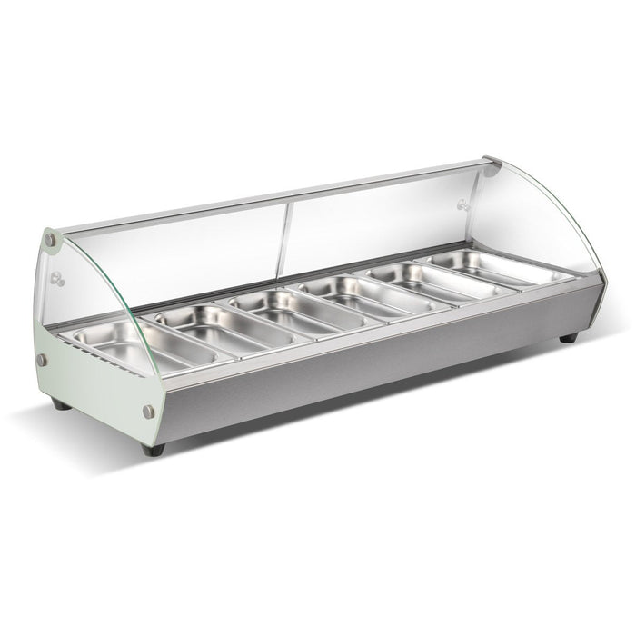 Countertop Curved Front Heated Display Case 6x Gn1/3 Stainless Steel | Hw6 Ss Makfry