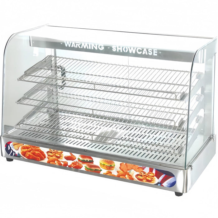 Commercial Hot Display Food Warmer Countertop 3 Shelves 900x455x580mm | Hw863 Makfry