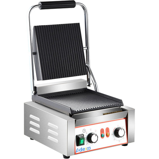 Heavy Duty Panini Contact grill Ribbed Single 1.8W |  HXPG811A Makfry