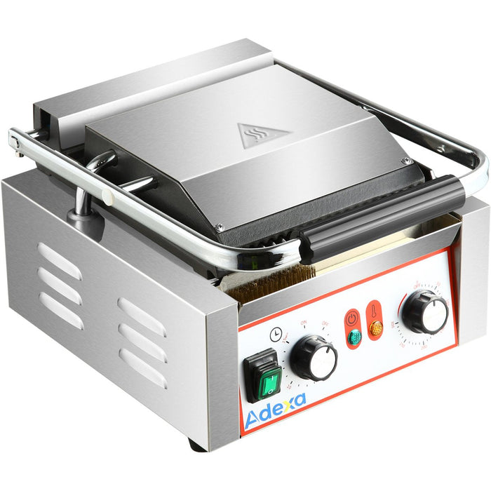 Heavy Duty Panini Contact grill Ribbed Single 1.8W |  HXPG811A Makfry