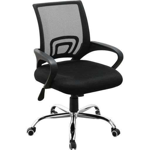 Mesh Office Desk Chair Black & Chrome |  HY520M Makfry