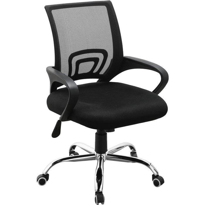 Mesh Office Desk Chair Black & Chrome |  HY520M Makfry