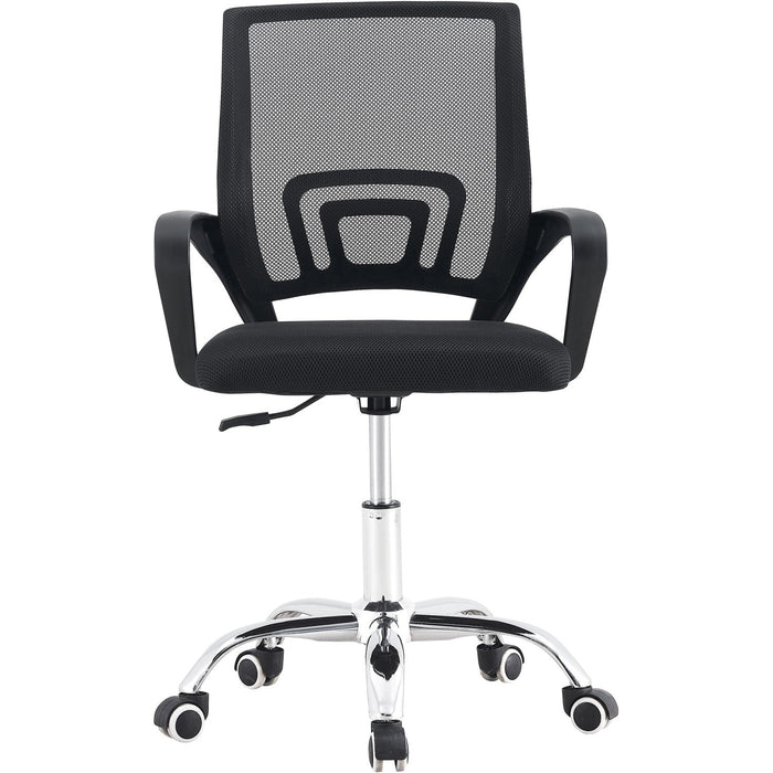 Mesh Office Desk Chair Black & Chrome |  HY520M Makfry