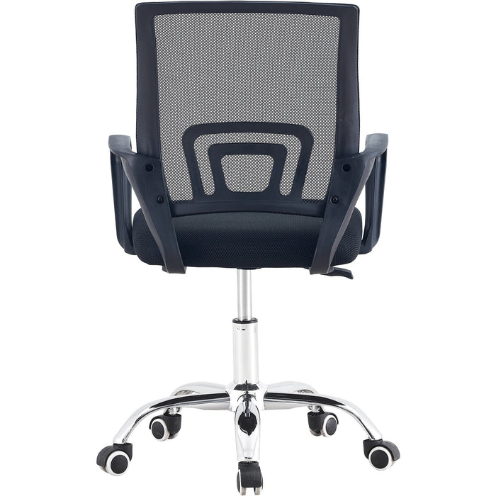 Mesh Office Desk Chair Black & Chrome |  HY520M Makfry