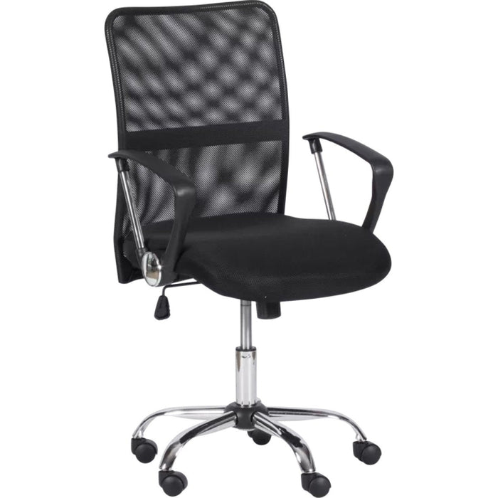 Mesh Office Chair Black & Chrome |  HY528 Makfry