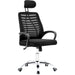 Mesh Office Chair with Headrest Black & Chrome |  HY805 Makfry