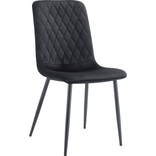 Bistro Dining Chair Black Velvet Fabric Diamond Stitching Indoors & Outdoors 440x530x930mm |  HYDC008BLACK Makfry