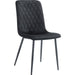 Bistro Dining Chair Black Velvet Fabric Diamond Stitching Indoors & Outdoors 440x530x930mm |  HYDC008BLACK Makfry