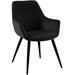 Bistro Dining Chair with Armrests Black Velvet Fabric Diamond Stitching Indoors & Outdoors 570x660x880mm |  HYDC041BLACK Makfry