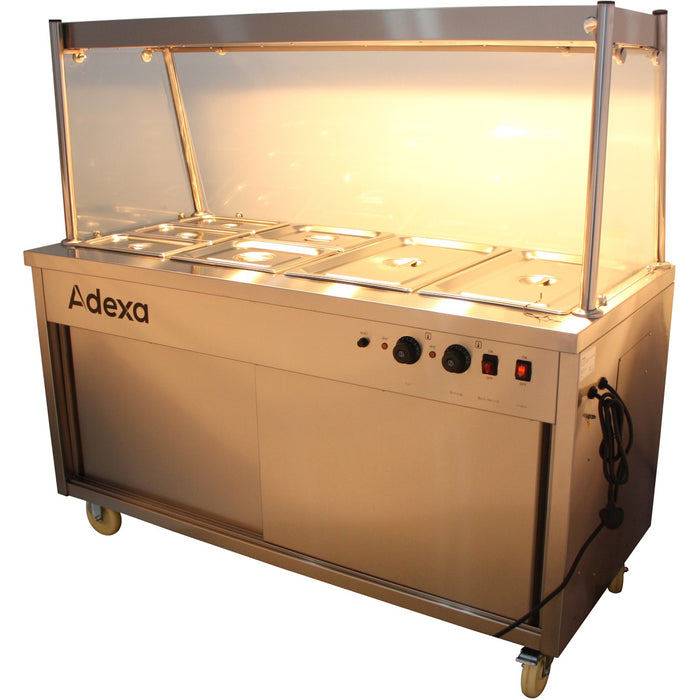 Mobile Food Service Counter with Bain Marie Top and Hot Cupboard |  HYH4WS