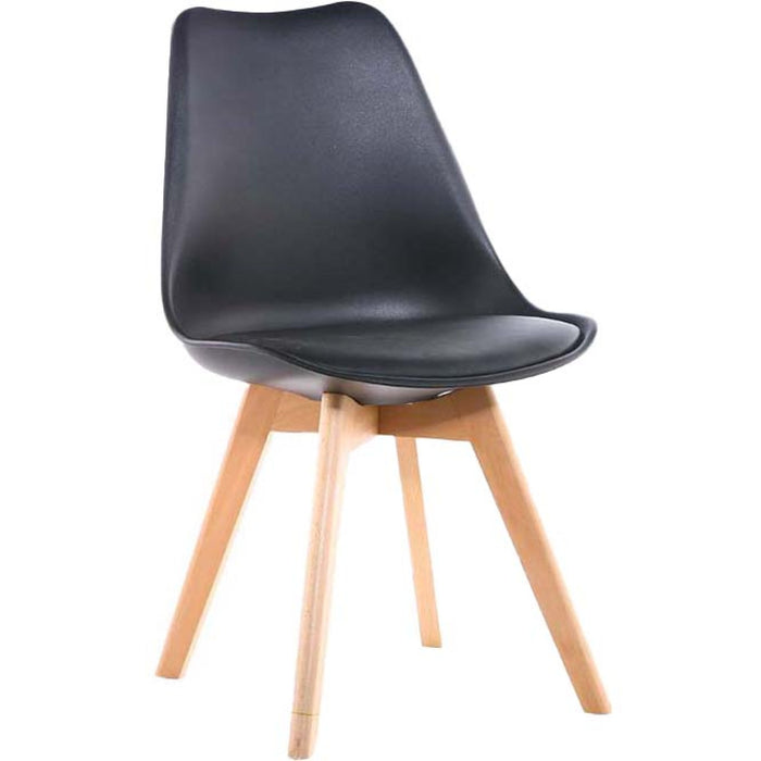 Bistro Dining Chair PP Seat with Beech Wood Legs Black |  HYL053D1