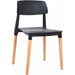 Bistro Dining Chair PP Seat with Beech Wood Legs Black |  HYL088 Makfry