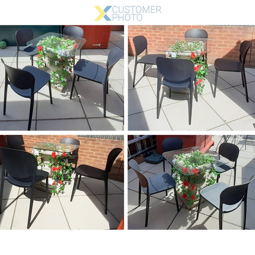 Bistro Dining Chair Plastic Black Indoors & Outdoors |  HYPP05 Makfry