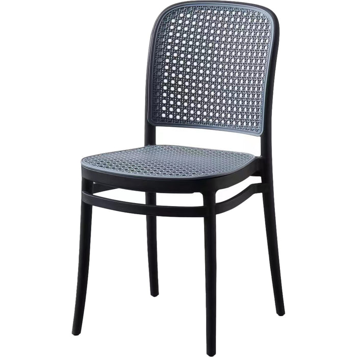 Bistro Dining Chair Plastic Black & Grey Indoors & Outdoors |  HYPP25