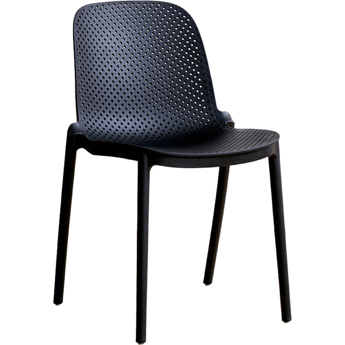 Bistro Dining Chair Plastic Black Indoors & Outdoors 440x545x815mm |  HYPP26BLACK Makfry