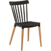Bistro Dining Chair Straight Back PP Seat with Beech Wood Legs Black |  HYW01 Makfry