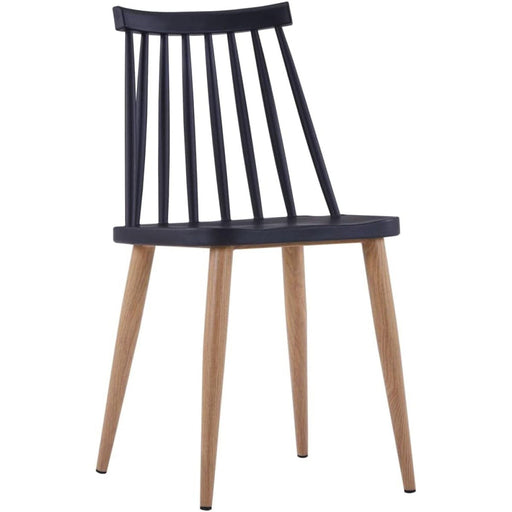 Bistro Dining Chair Straight Back PP Seat with Metal Legs Black |  HYW02 Makfry