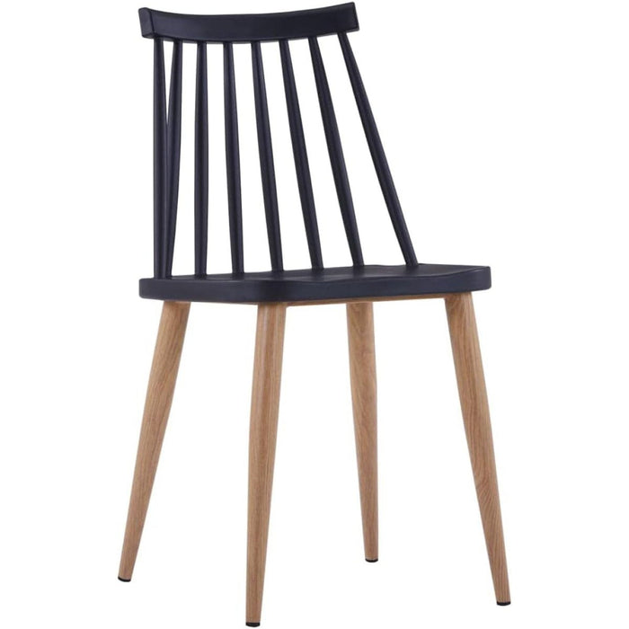 Bistro Dining Chair Straight Back PP Seat with Metal Legs Black |  HYW02 Makfry