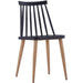 Bistro Dining Chair Straight Back PP Seat with Metal Legs Black |  HYW02 Makfry