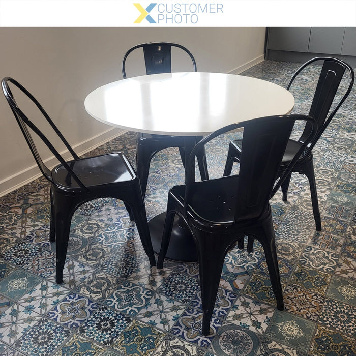 Bistro Dining Chair Steel Black Indoors |  HYX5031 Makfry